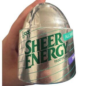 1980s Leggs Sheer Energy Pantyhose Size B Taupe All Sheer Silver Egg New